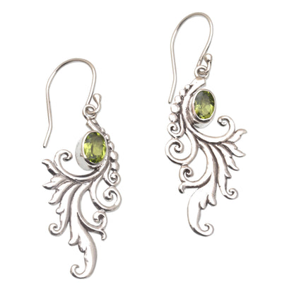 By the Wind Peridot and Sterling Silver Dangle Earrings from Bali