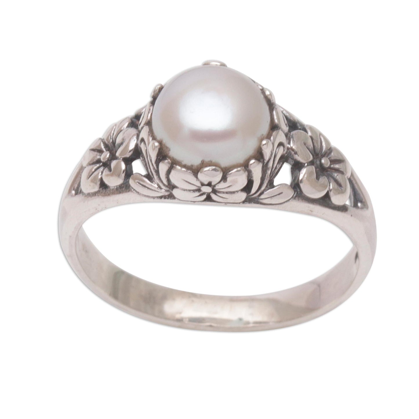 Eden's Promise in White Cultured Freshwater Pearl Sterling Silver Solitaire Ring