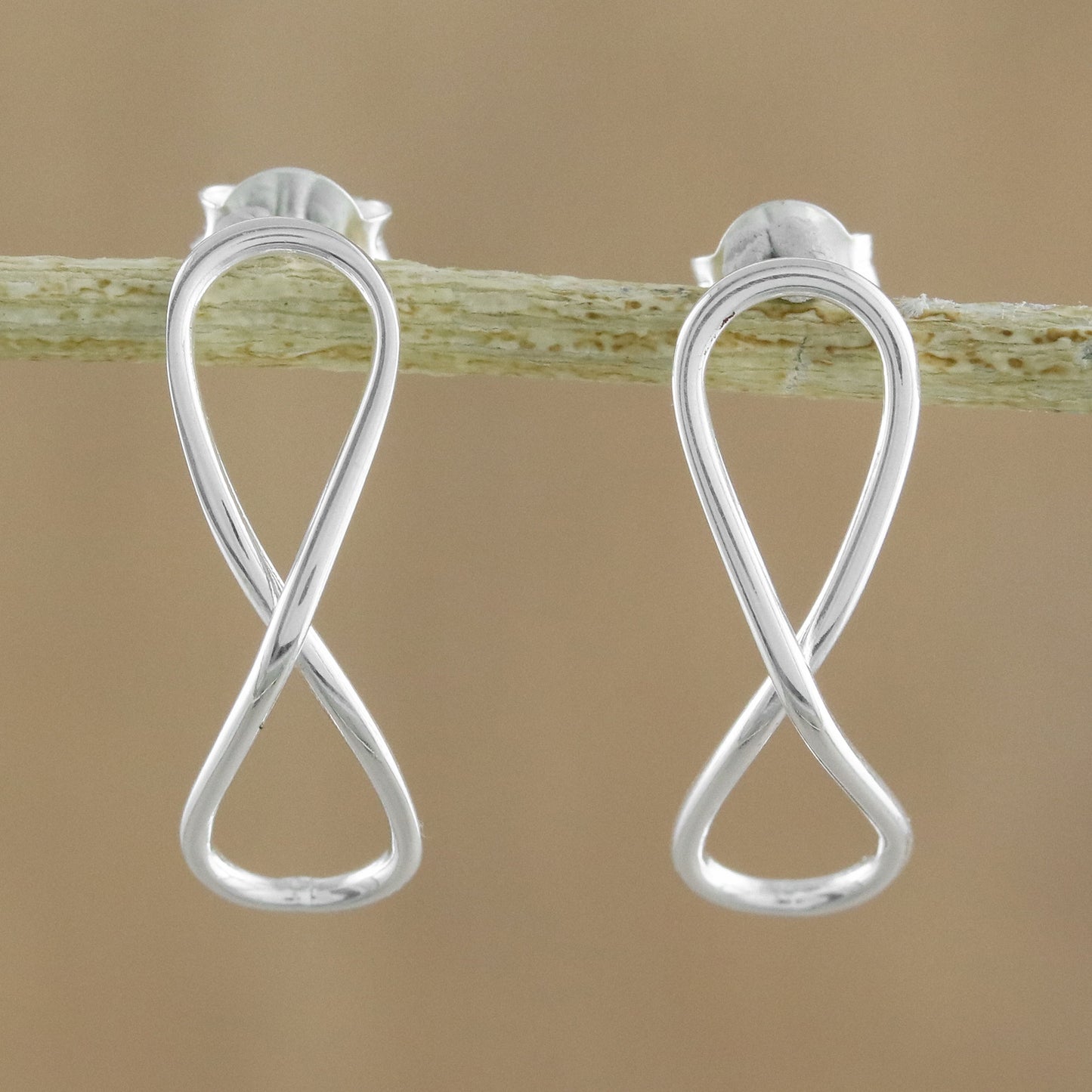 For All Time Sterling Silver Infinity Symbol Drop Earrings