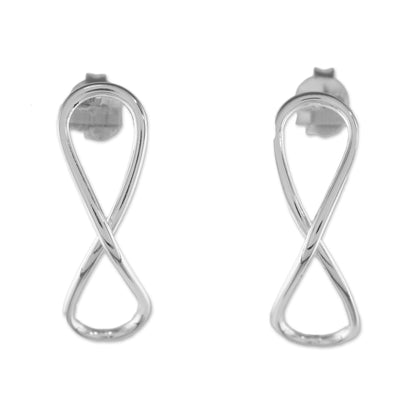 For All Time Sterling Silver Infinity Symbol Drop Earrings