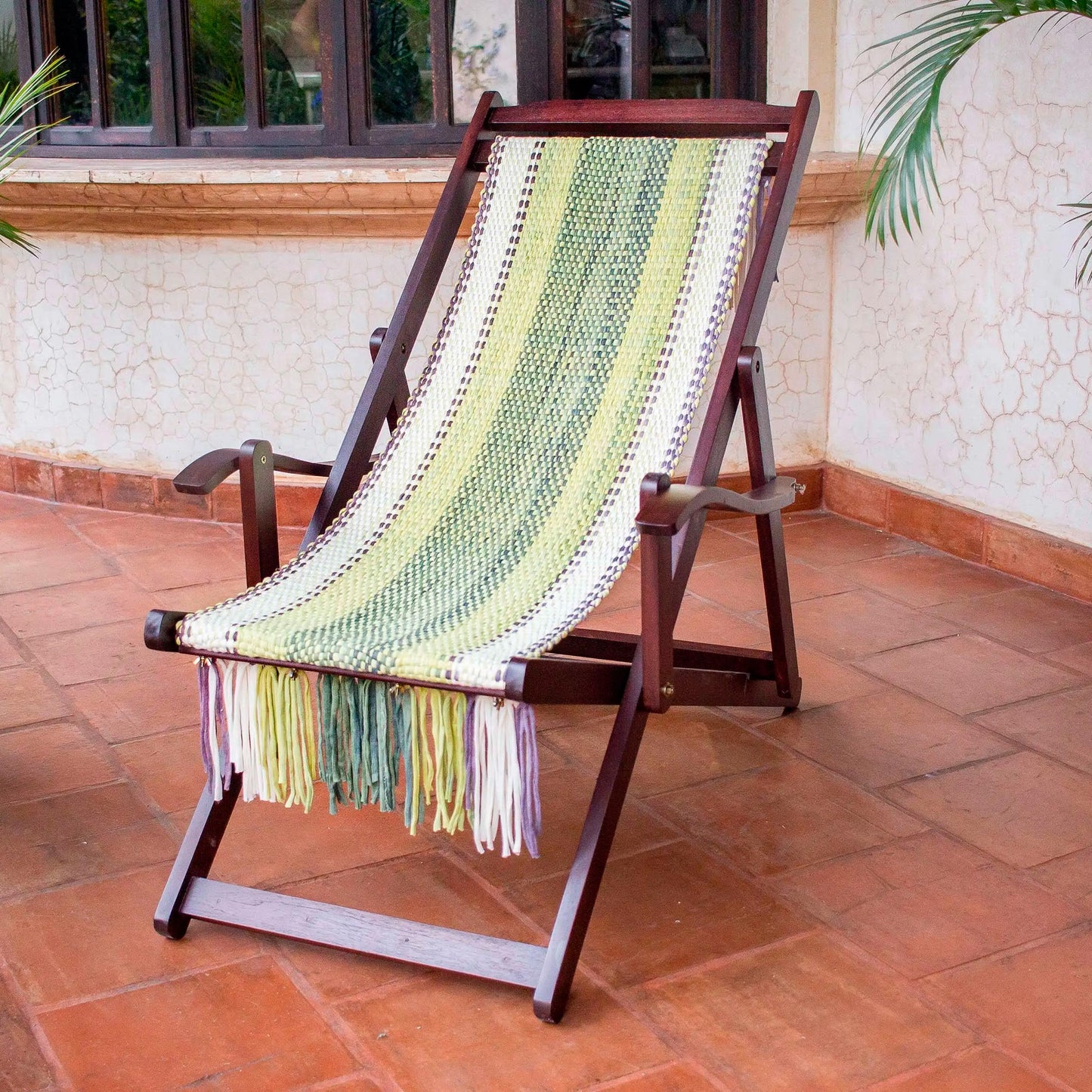 Paradise Fields Adjustable Wood Frame Recycled Cotton Blend Hammock Chair