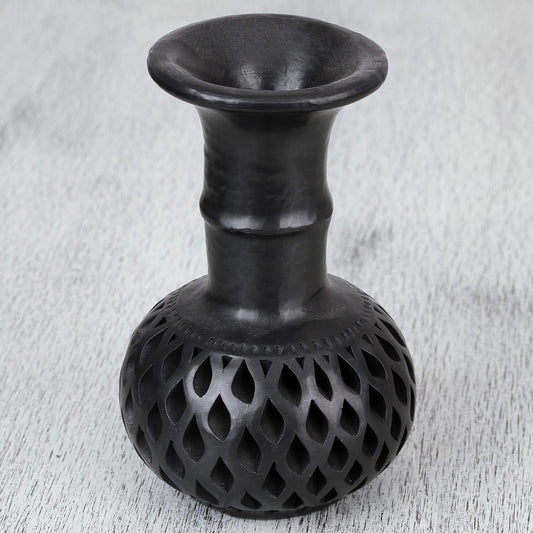 Oaxacan Style Oaxaca Barro Negro Decorative Ceramic Vase