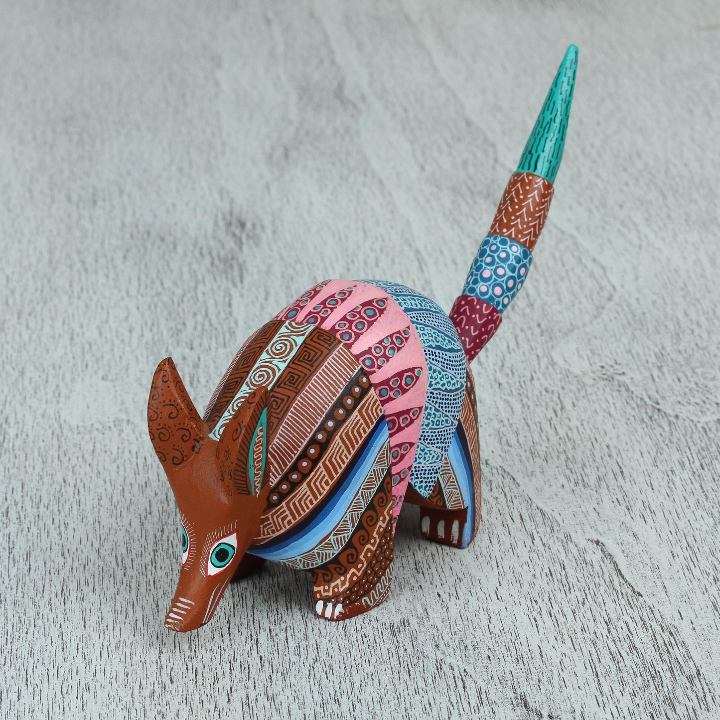 Enchanting Armadillo Handcrafted Copal Wood Alebrije Armadillo Figurine