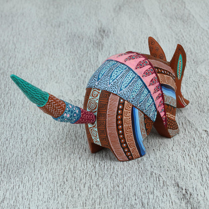 Enchanting Armadillo Handcrafted Copal Wood Alebrije Armadillo Figurine