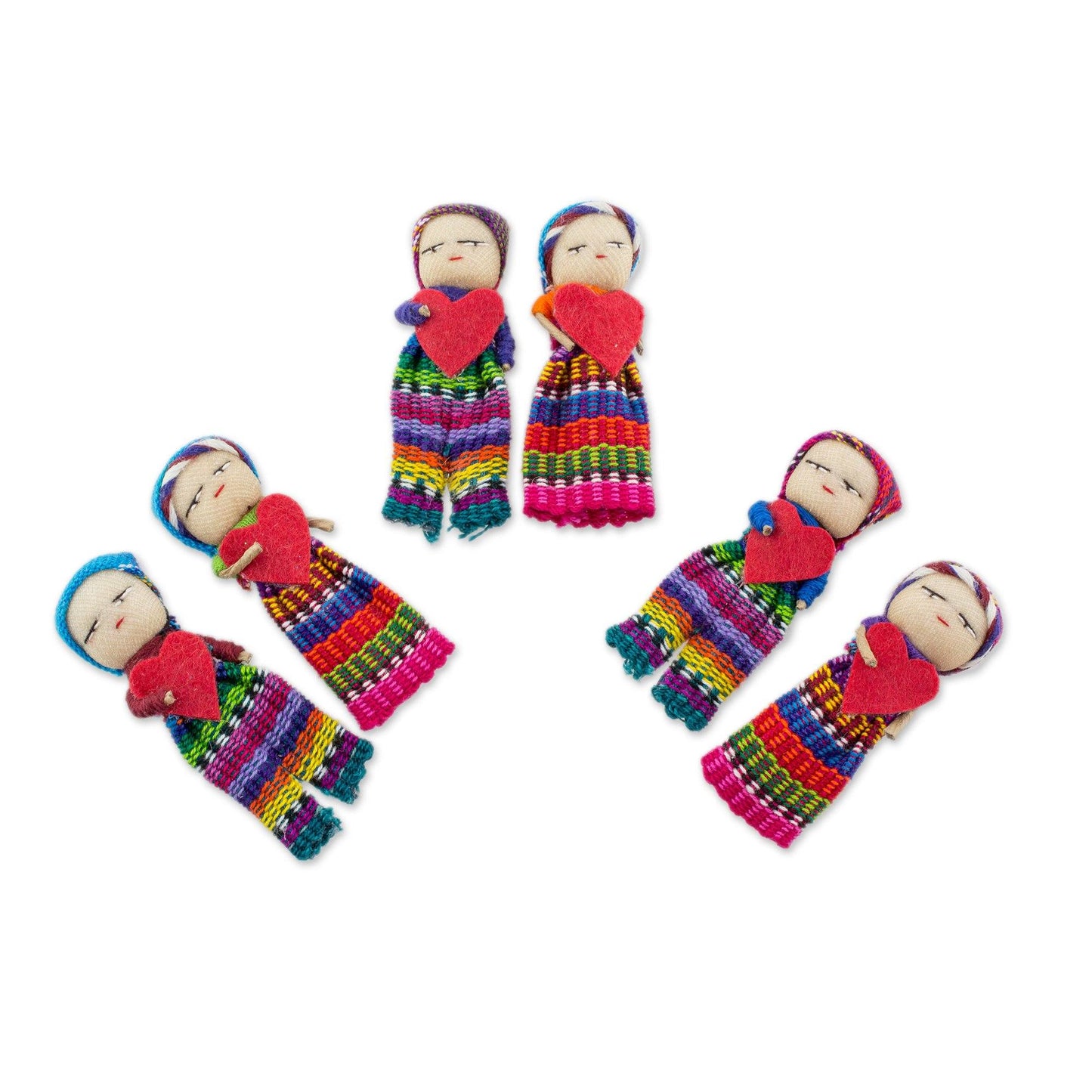 Joined in Love Worry Dolls with Hearts