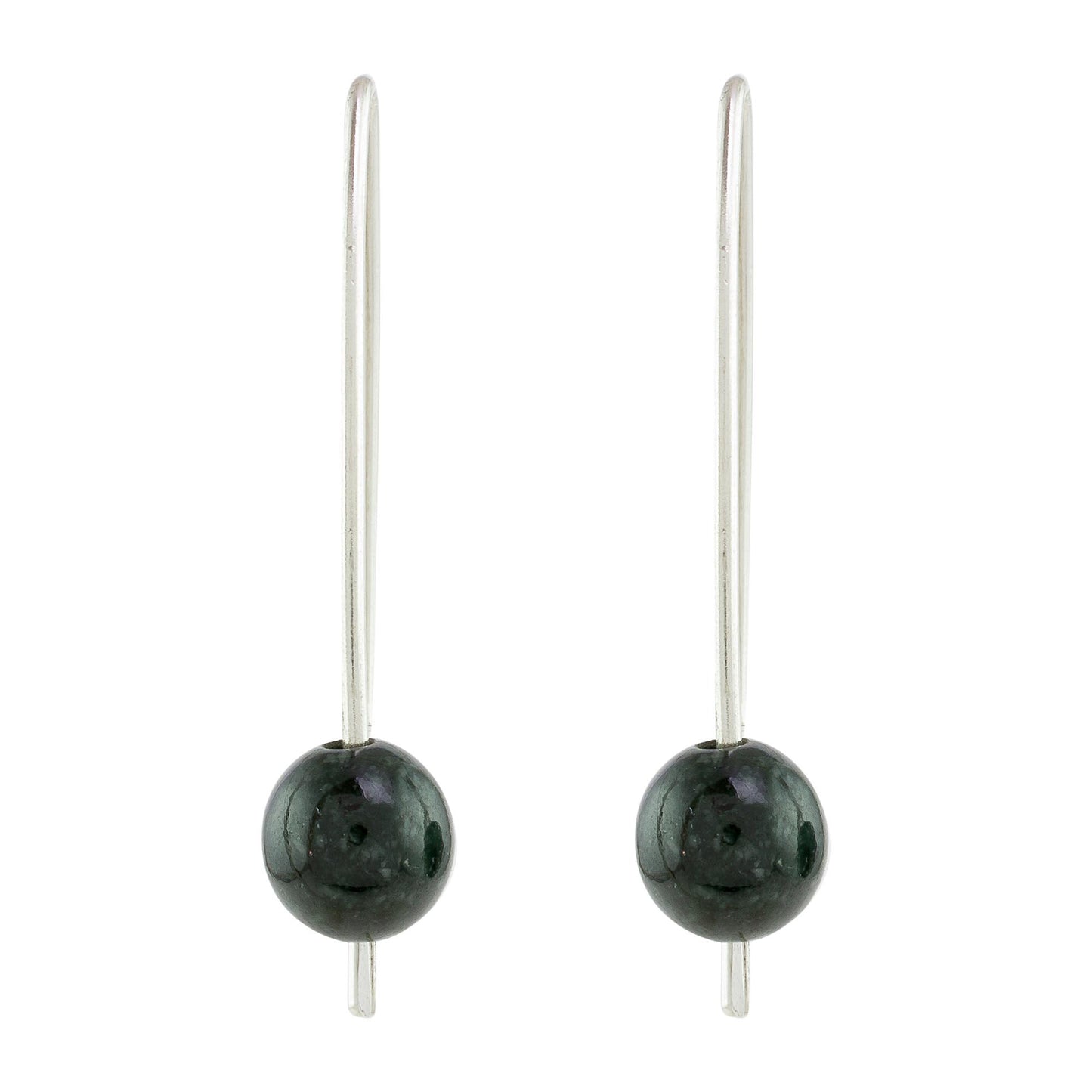 Dark Green Chimera Beauty Dark Green Jade Drop Earrings from Guatemala