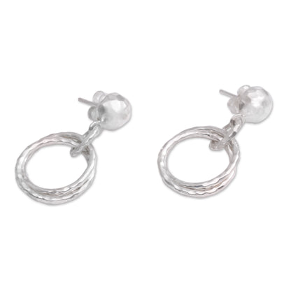 Glistening Hoops Sterling Silver Earrings