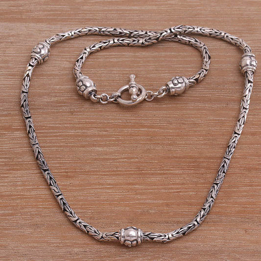 Floral Borobudur Silver Necklace