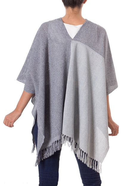 Textures of Guatemala Guatemalan Handwoven Natural and Recycled Cotton Poncho