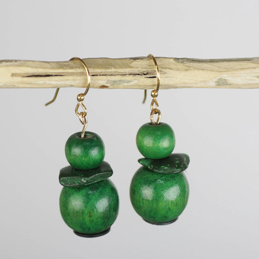 Green and Mighty Handcrafted Green and Mighty Sese Wood Dangle Earrings