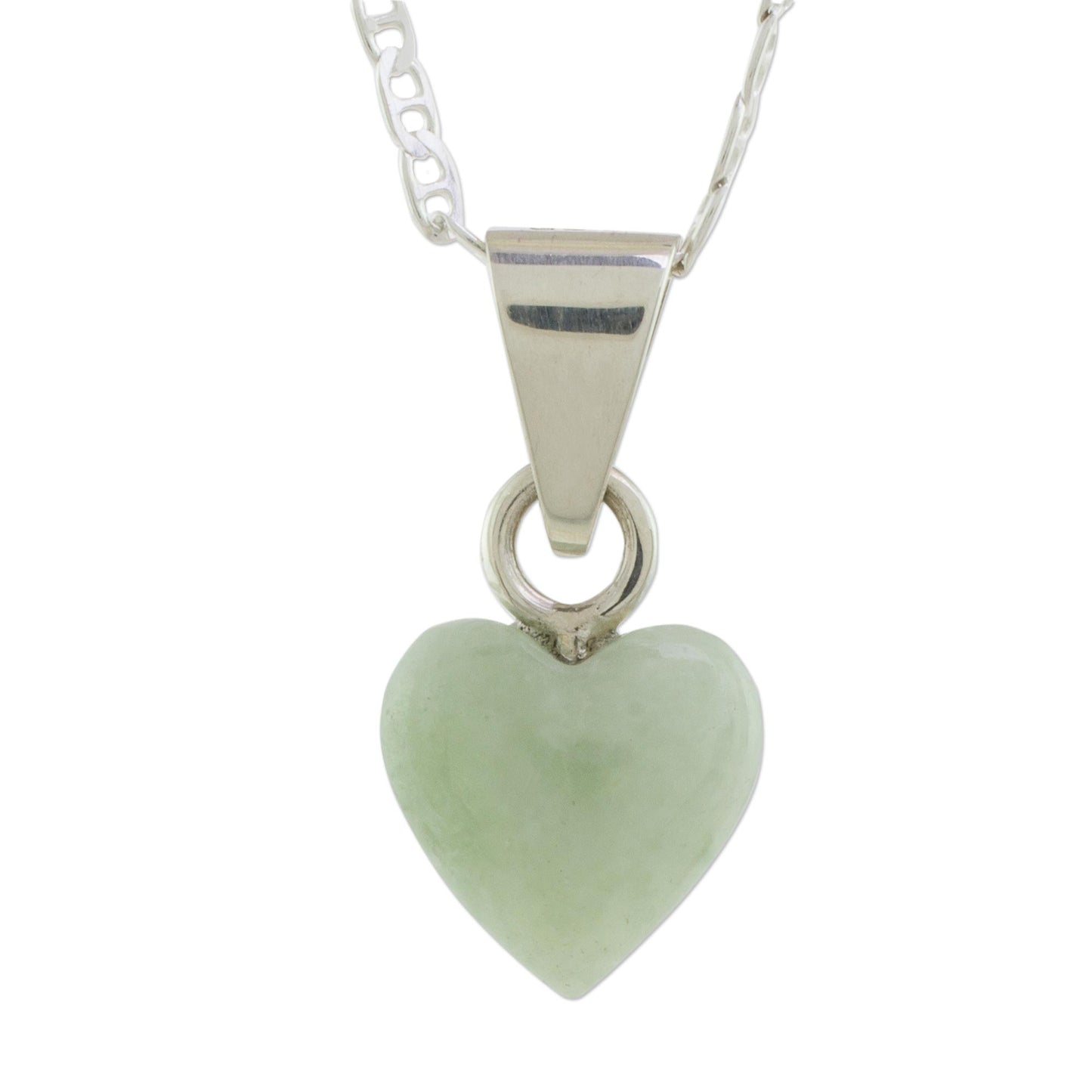 Apple Green Symbol of Love Apple Green Jade Heart Necklace from Guatemala