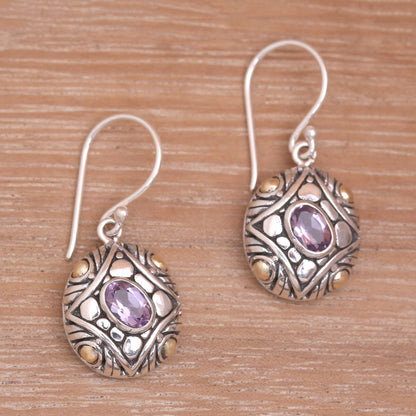 Jungle Diamonds Amethyst & 18K Gold Accented Sterling Silver Dangle Earrings