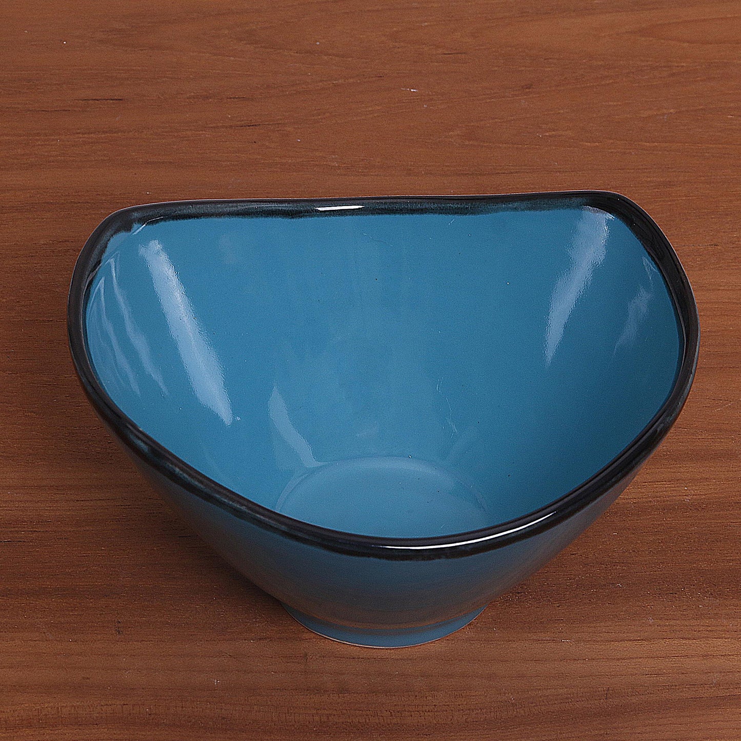 Blue Wave Handcrafted Blue Ceramic Bowl from Indonesia