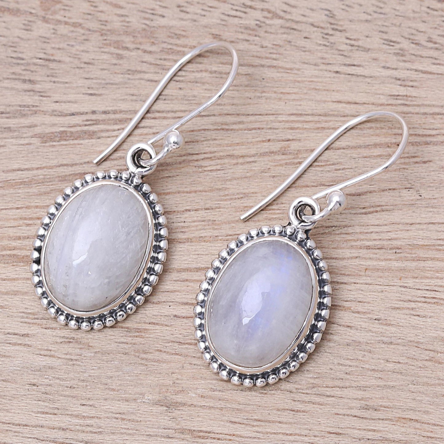 Magic Mist Starling Silver Rainbow Moonstone Magic Mist Dangle Earrings