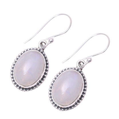 Magic Mist Starling Silver Rainbow Moonstone Magic Mist Dangle Earrings