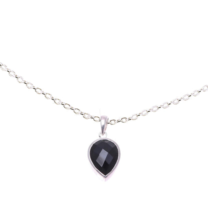 Midnight Drop Sterling Silver Black Onyx Midnight Drop Pendant Necklace