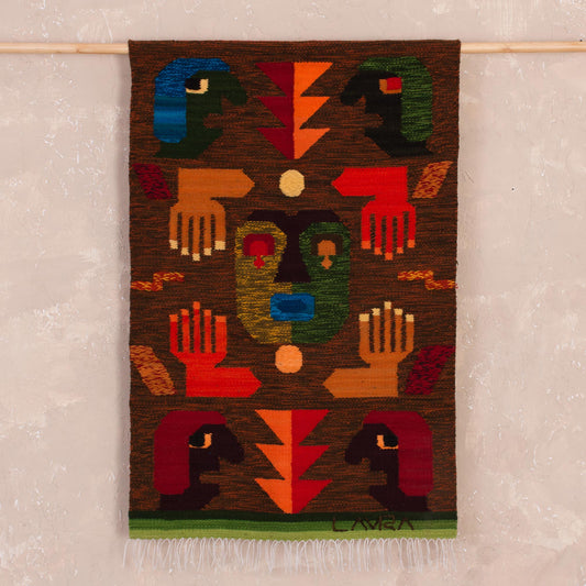 Hands of the Spirit Hand Woven Wool Tapestry from Peru