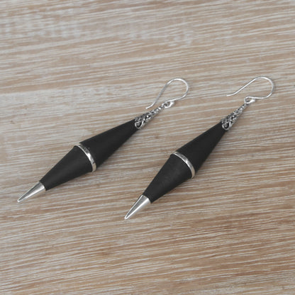 Dark Shards Sterling Silver Dangle Earrings