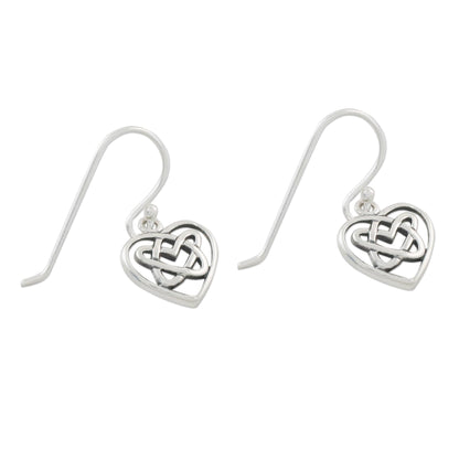 Knotted Hearts Sterling Silver Celtic Knot Heart Earrings from Thailand