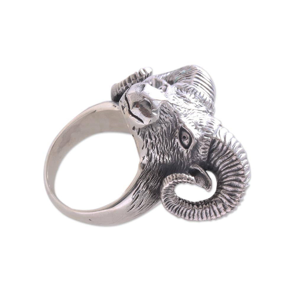 Ram Gaze Sterling Silver Ring