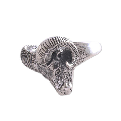 Ram Gaze Sterling Silver Ring