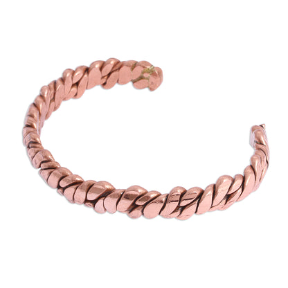 Brilliant Luster Handcrafted Copper Cuff Bracelet from Mexico