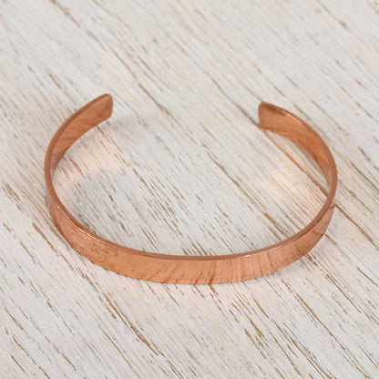 Brilliant Gleam High-Polish Copper Cuff Bracelet from Mexico