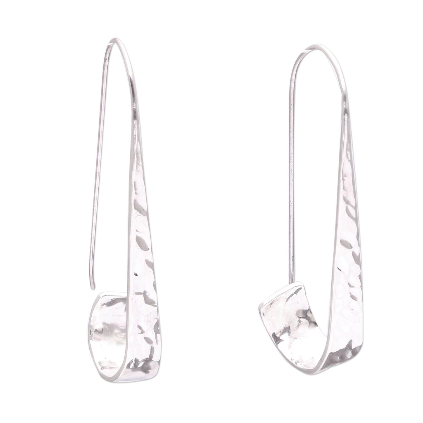 Contemporary Curls Curling Modern Sterling Silver Drop Earrings from Bali