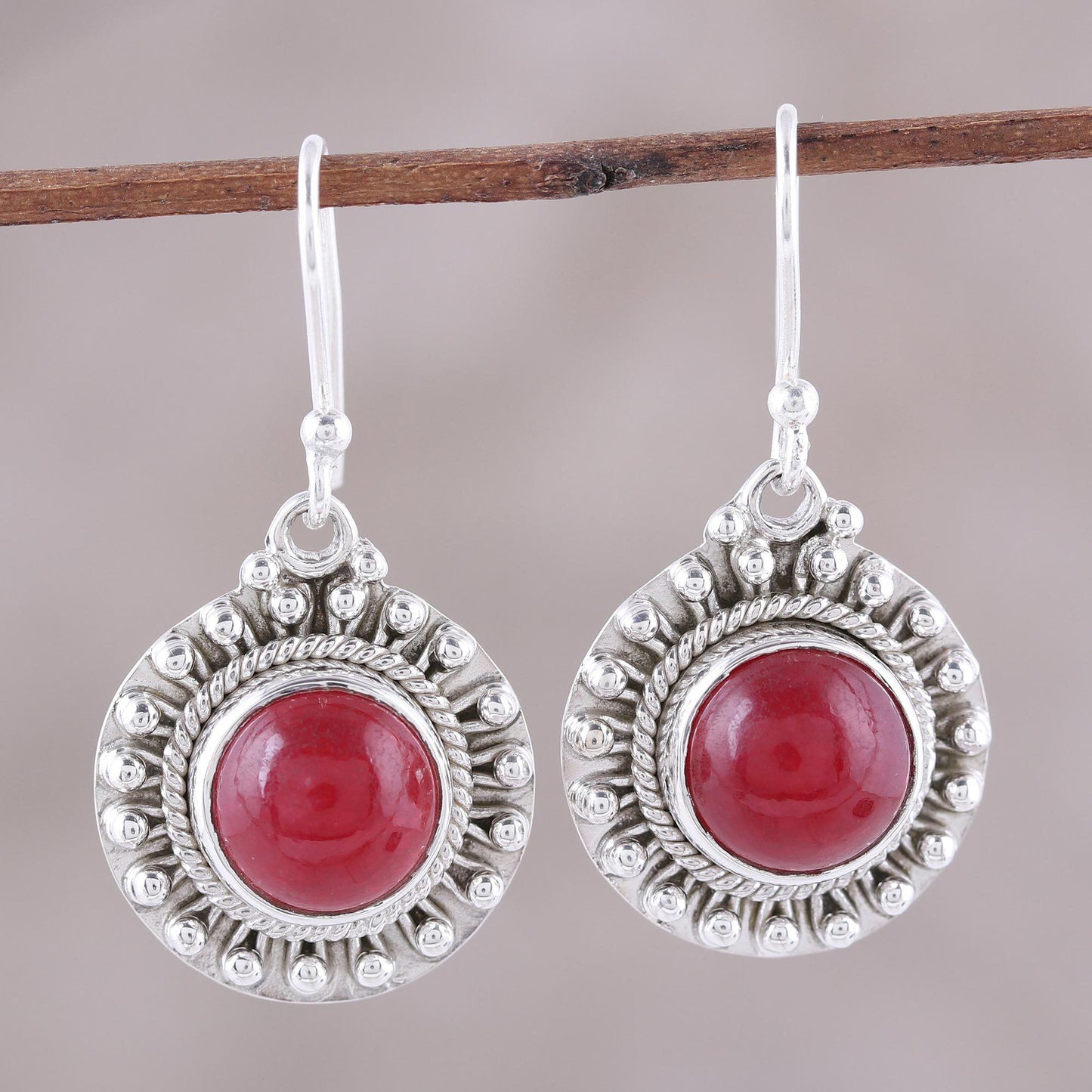 Red Mystique Jasper & Sterling Silver Earrings