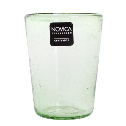 Glistening Meadow Handblown Recycled Glass Pale Green Juice Glasses (Set of 4)