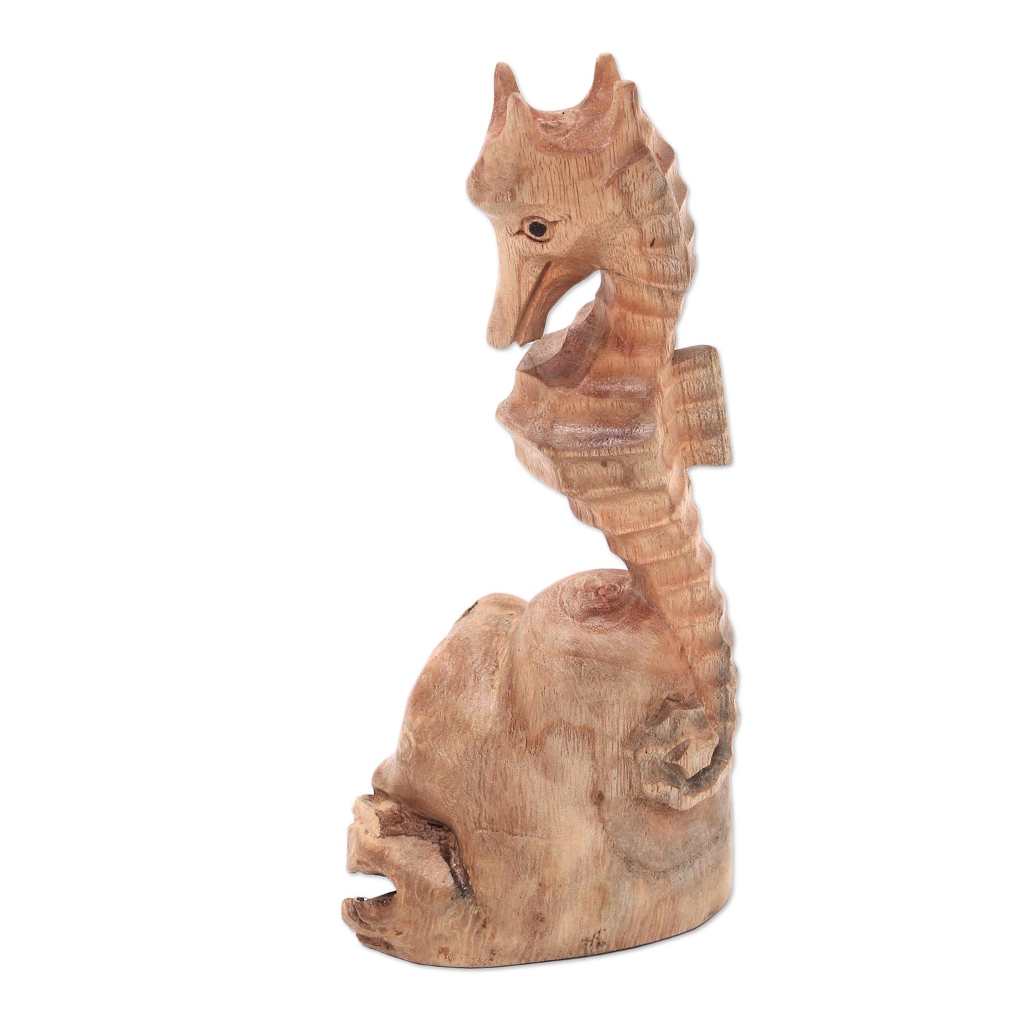 Seahorse Hand-Carved Wood Seahorse Figurine from Bali