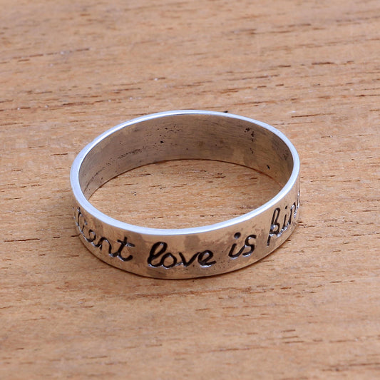 What Love Is Romantic Sterling Silver Band Ring from Bali