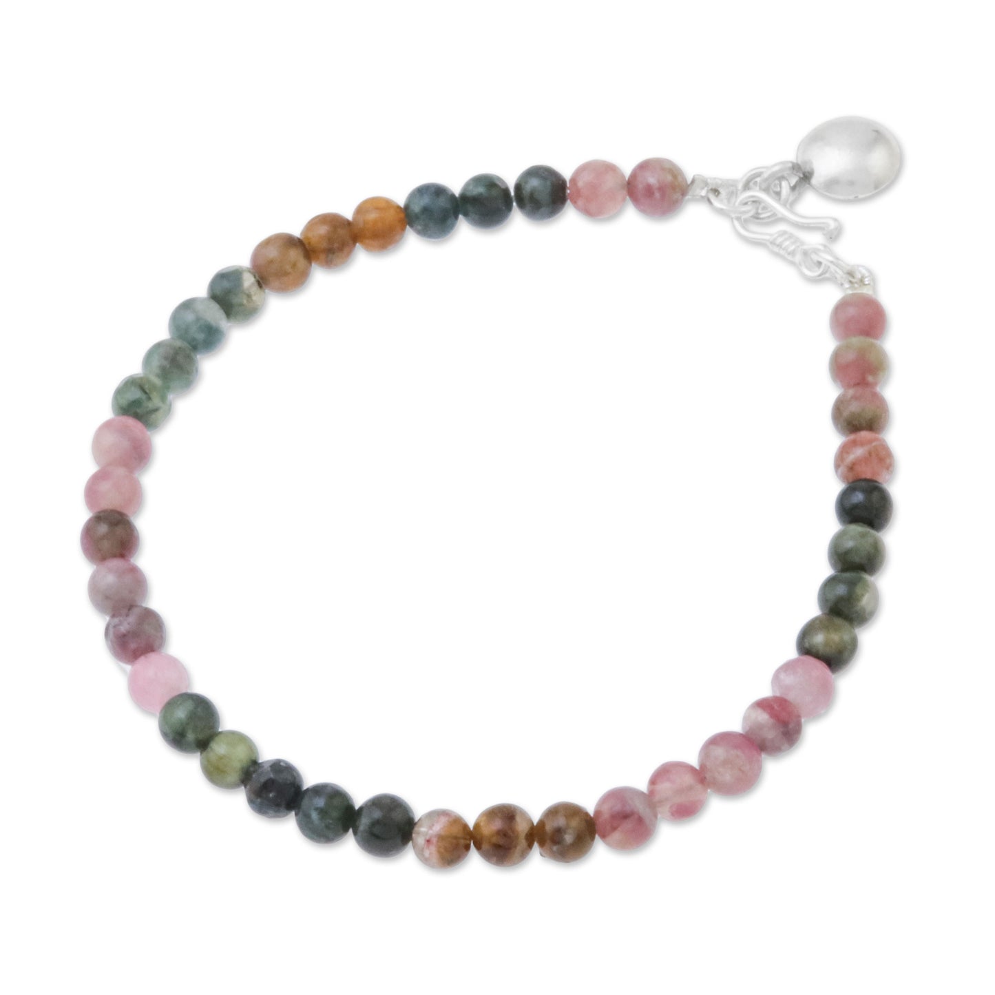 Rainbow Sweetness Colorful Tourmaline Beaded Bracelet from Thailand