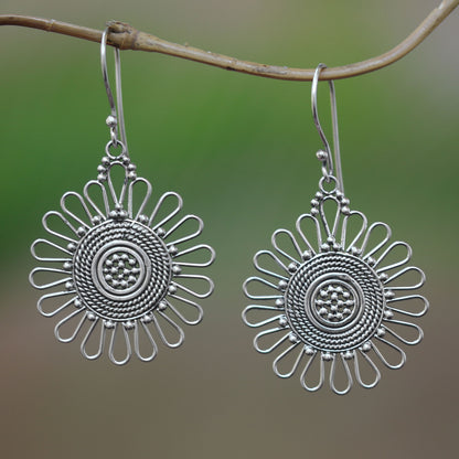 Bali Sun Handcrafted Sterling Silver Dangle Earrings from Bali