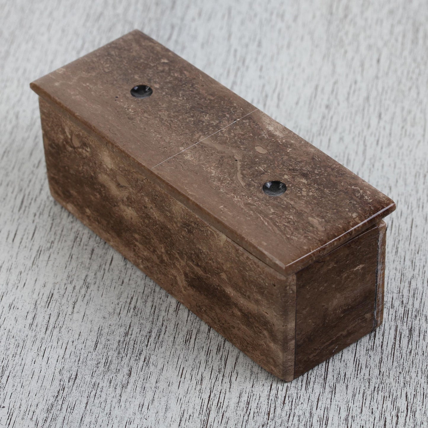 Rise to the Challenge Brown Marble Domino Set from Mexico