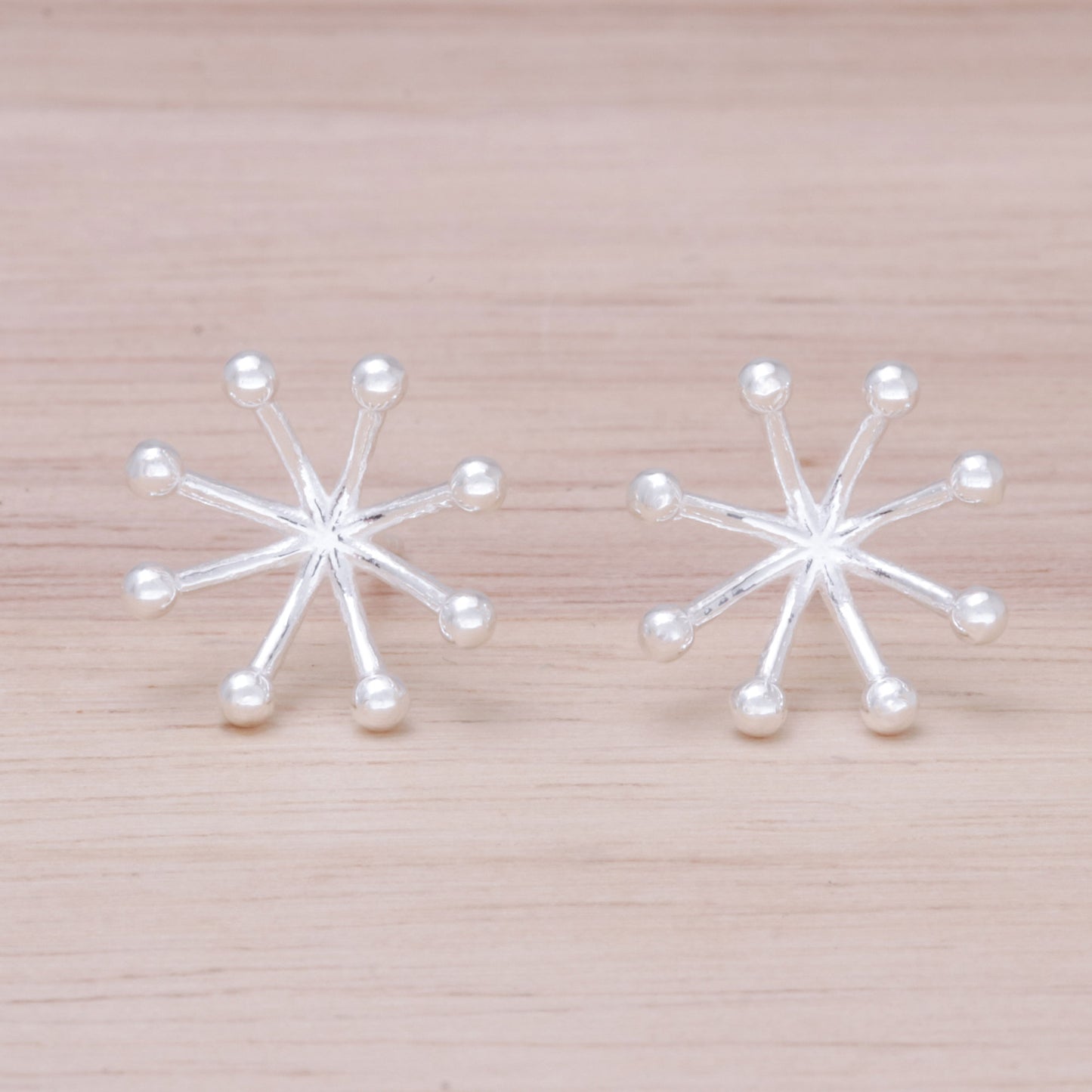 Delightful Stars Sterling Silver Star Stud Earrings from Thailand