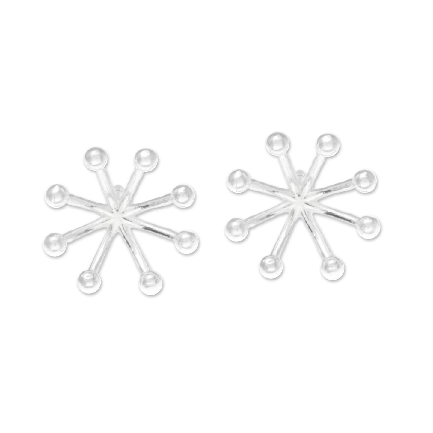 Delightful Stars Sterling Silver Star Stud Earrings from Thailand