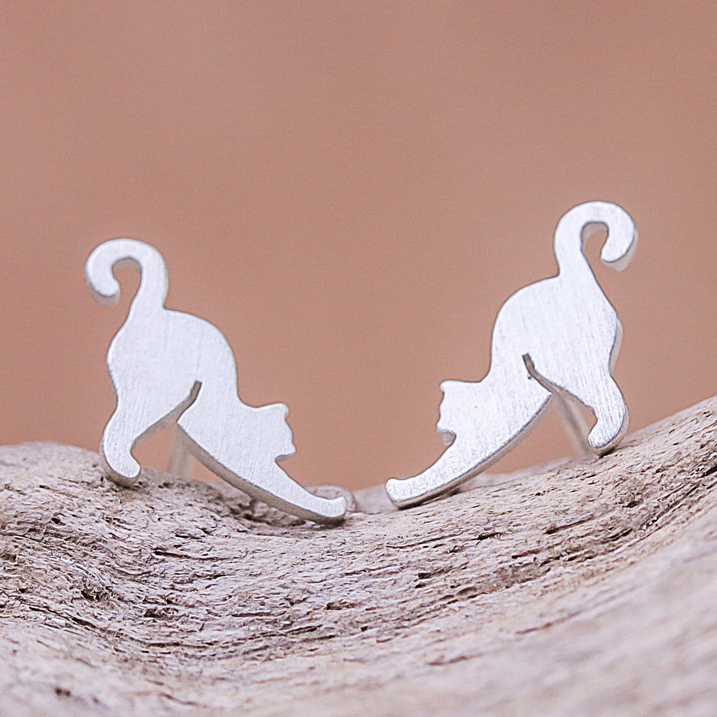 Feline Stretch Sterling Silver Earrings