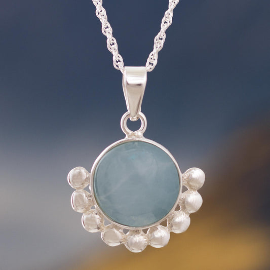 Bauble Delight Blue Opal Pendant Necklace from Peru