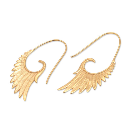 Wings at Dawn 18k Gold Plated Sterling Silver Wing Half-Hoop Earrings