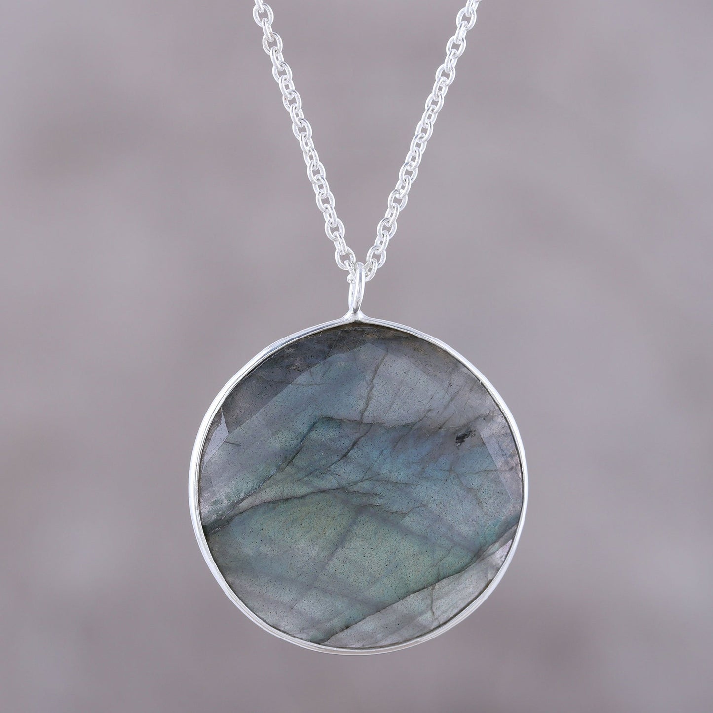 Aurora Moon Labradorite & Sterling Silver Necklace