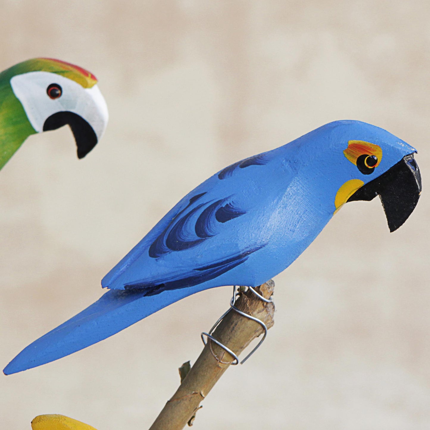 Delightful Parrots Wood Parrot Decorative Accents from Brazil (Set of 5)