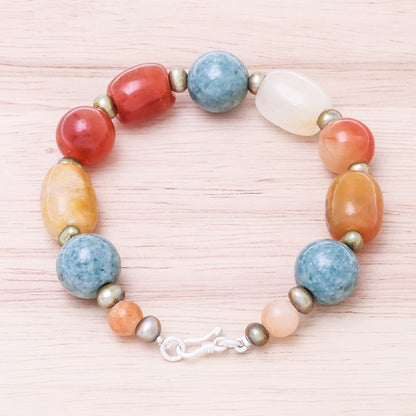 Love and Mercy Multi-Gemstone Beaded Bracelet from Thailand