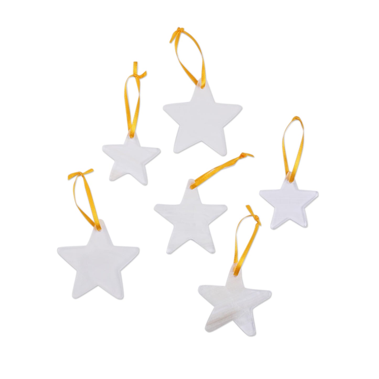 Star Of The East Onyx Hanging Ornaments - Set of 6