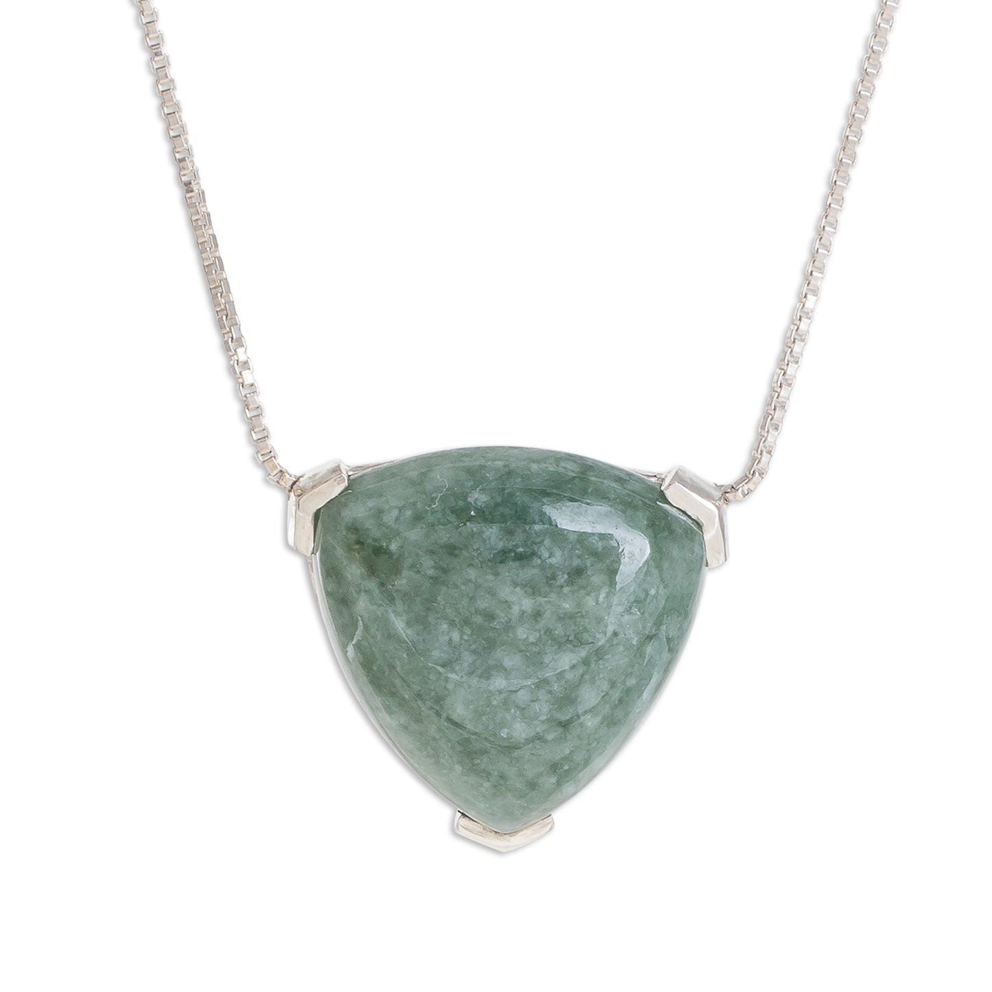 Elegant Balance Triangular Jade Pendant necklace Crafted in Guatemala