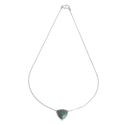 Elegant Balance Triangular Jade Pendant necklace Crafted in Guatemala