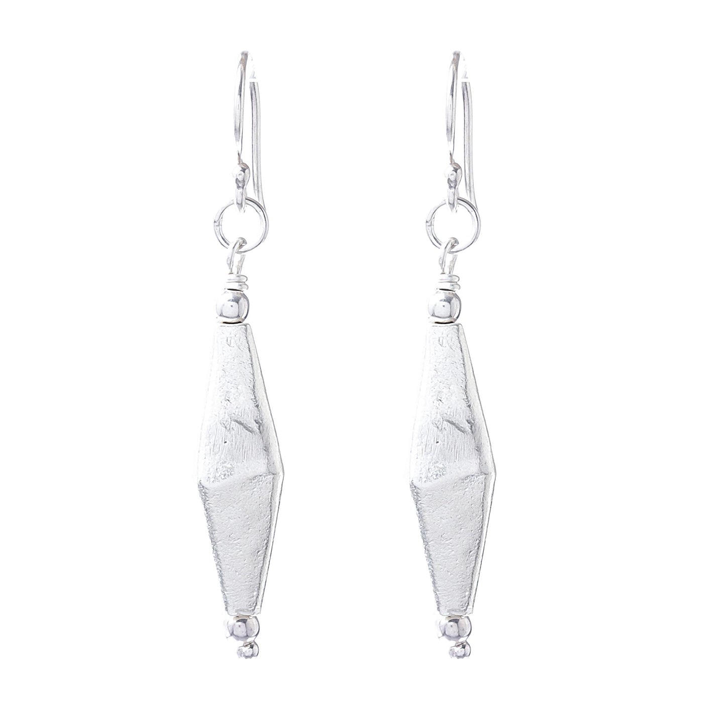 Thai Diamonds Diamond-Shaped Sterling Silver Dangle Earrings