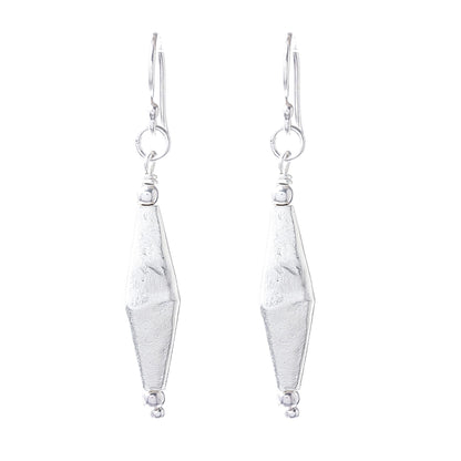 Thai Diamonds Diamond-Shaped Sterling Silver Dangle Earrings