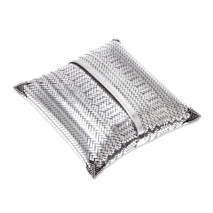 Thai Weavings Woven Silver Plated Brass Clutch from Thailand