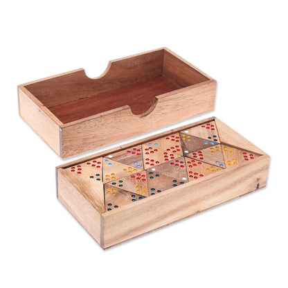 Triple Threat Wood 3-Sided Domino Set Crafted in Thailand